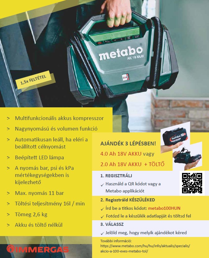 Metabo akkus kompresszor